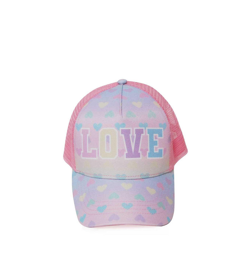 OMG 'LOVE' Ombre Heart Print Baseball Hat