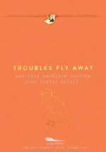 Lucky Feather 'Troubles Fly Away' Necklace