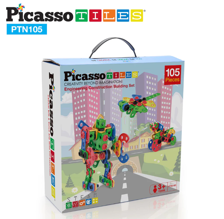 PicassoTiles 105pc Engineering Tool Kit