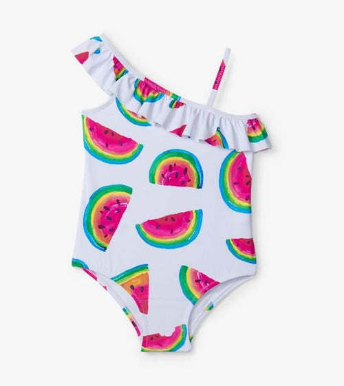 Hatley Watermelon One Shoulder Ruffle Swimsuit