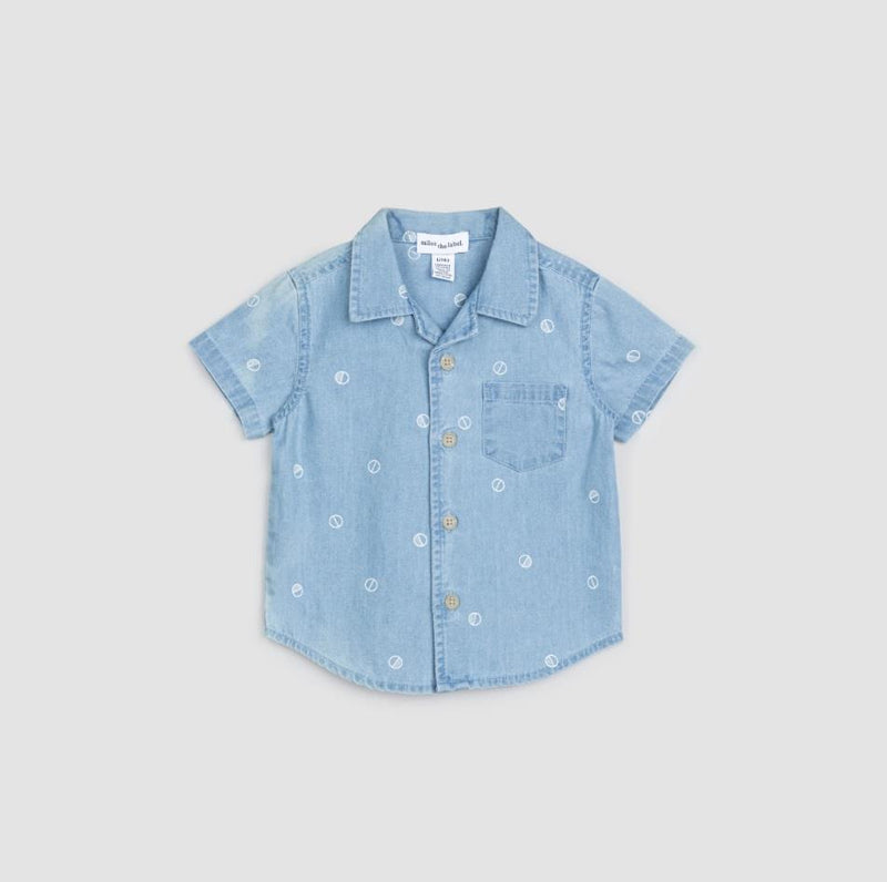 Miles The Label Baby Wheel Print Short Sleeve Shirt