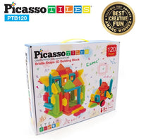 PicassoTiles 120pc Bristle Lock Tiles Building Blocks