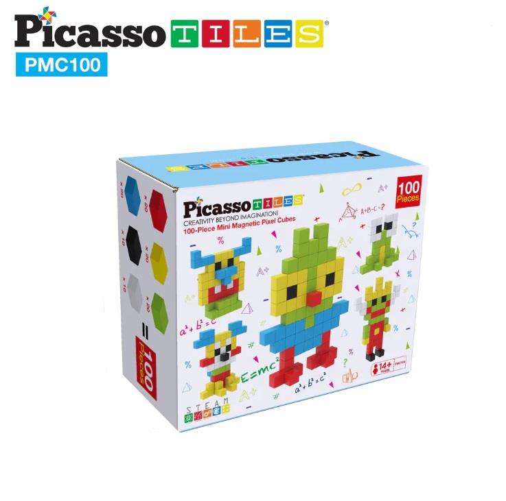 PicassoTiles 100pc Pixel Mini Magnetic Cube Puzzle